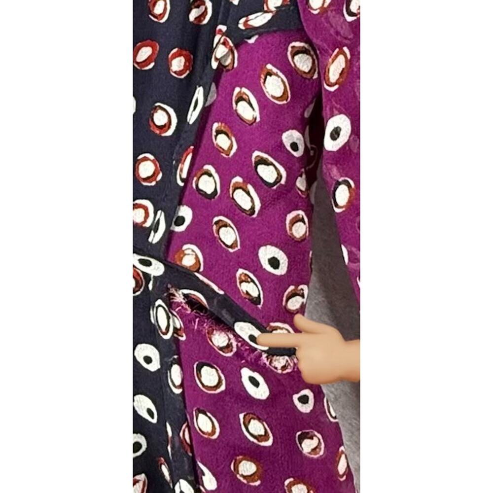 Diane Von Furstenberg Ivetta Silk Dress Sz 2 Babydoll Polka Dot Magenta FLAW - Picture 4 of 12